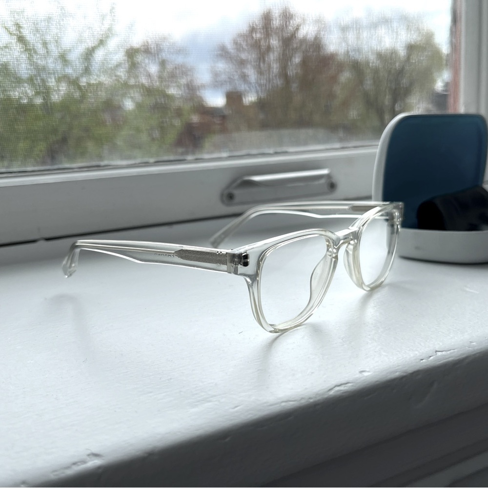 Warby Parker, clear frame, reading glasses, never worn, NEW!